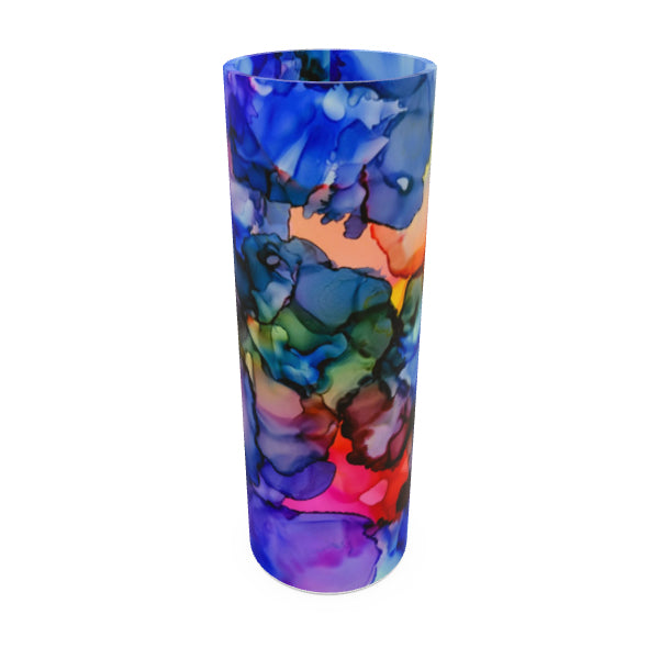 Hydrangeas Silk Pillow Set And Hand-Blown Glass Vase
