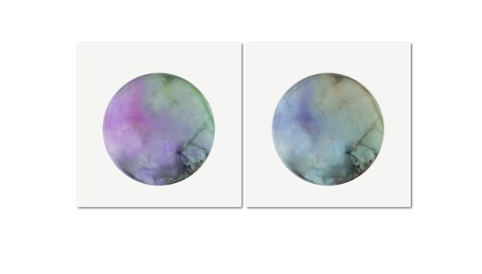 Solar Lunar Phase Diptych - Aurora & Tide Abstract Wall Art Set