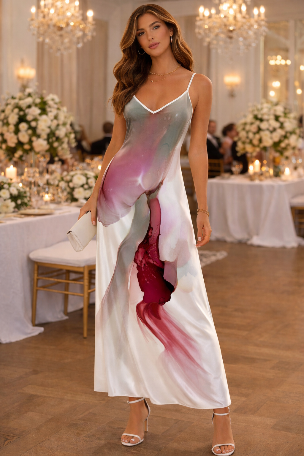 Pink And Grey Slip Dress