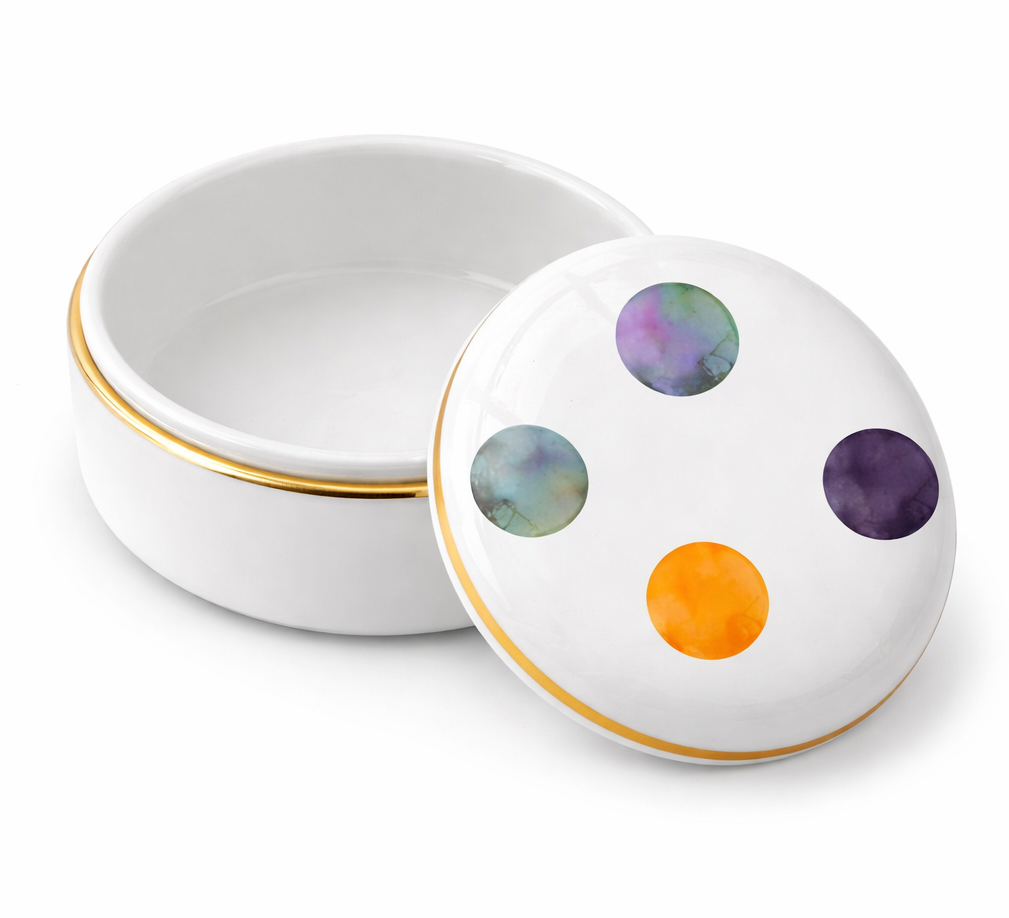 Solar Lunar Bone China Trinket Jar