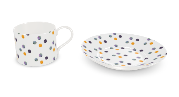 Solar Lunar Cappuccino Cups and Saucers (Set of 2)