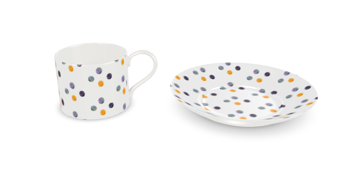 Solar Lunar Cappuccino Cups and Saucers (Set of 2)